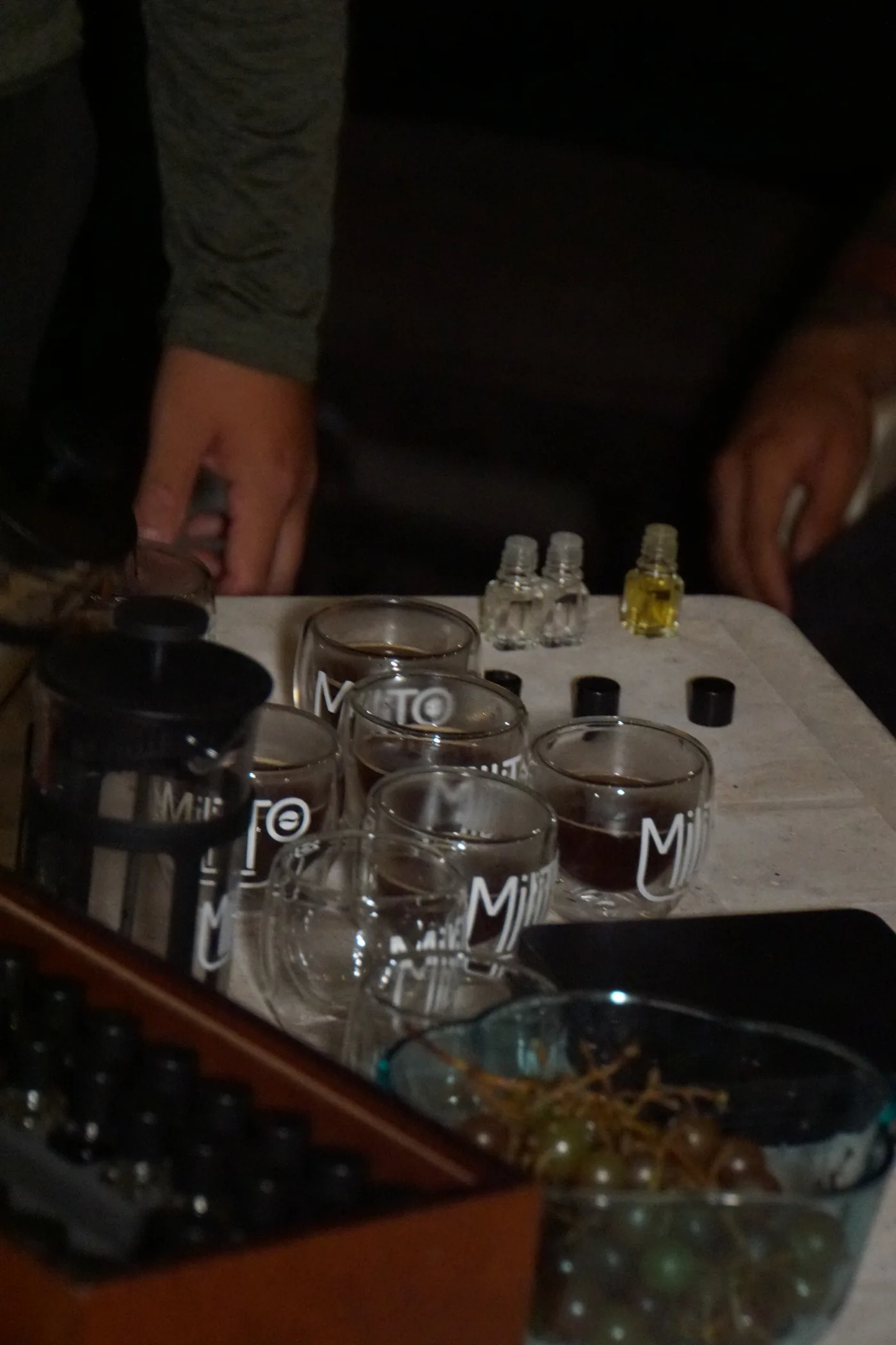 Mesa de cata de café